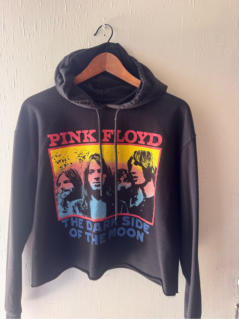 Pink Floyd Black Pullover Hoodie with White Logo